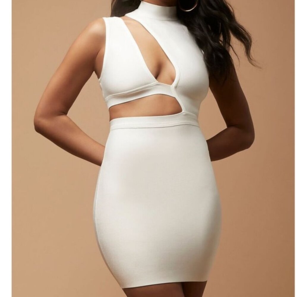 Herve Leger Cutout Bandage White Dress - Picture 2 of 5